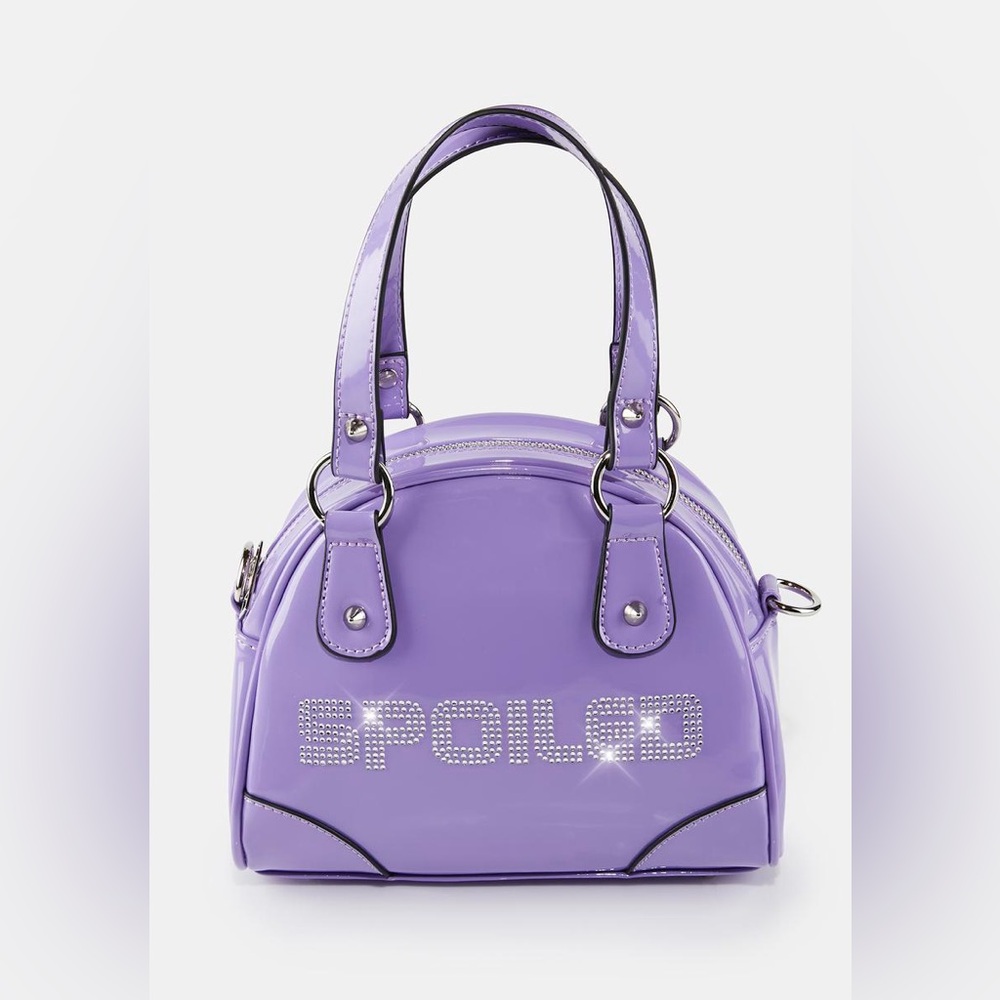 Y2K spoiled Purple Handbag with Rhinestone Detail